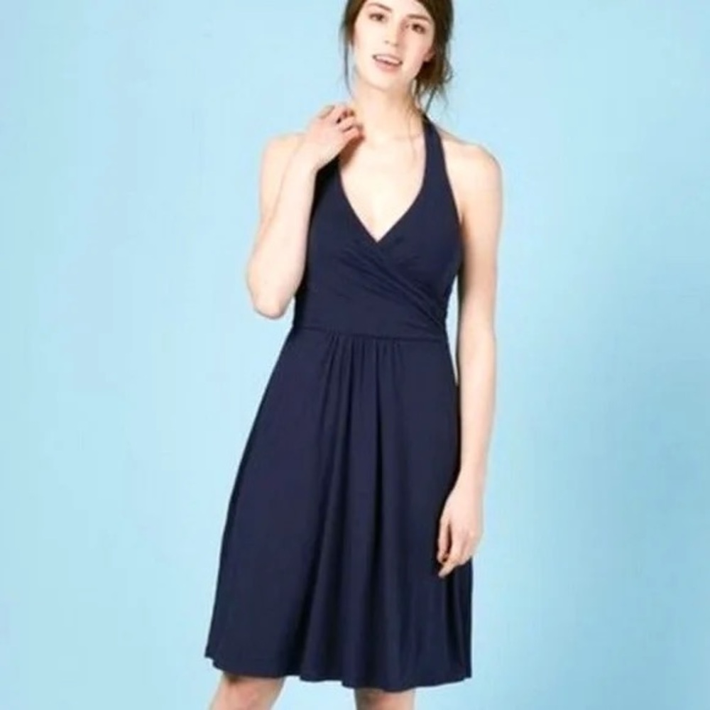 Boden Blue Jersey Stretch Dress Size 10 Long - Picture 1 of 10